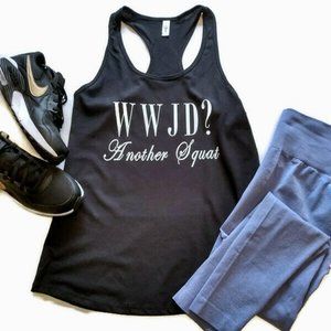 womens funny workout shirt, racerback tanktop